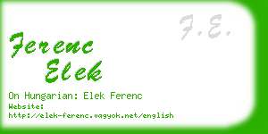 ferenc elek business card